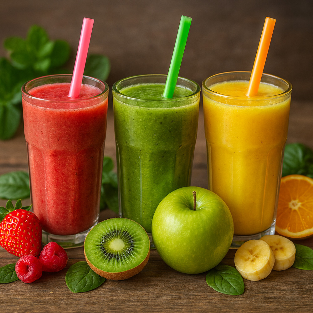 Frischer Smoothie mit Früchten bei Bowls & Rolls Rheine